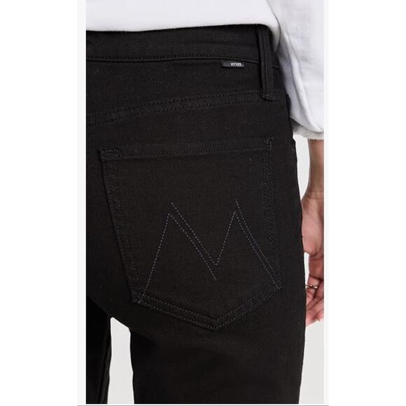 MOTHER JEANS WOMENS 24 TOMCAT STRAIGHT ANKLE STRETCH LASTING IMPRESSION BLACK - Picture 3 of 14